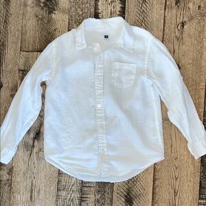 Janie and Jack White Linen boys Shirt | 6T